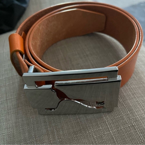 Puma Oringe Leather Belt with Silver Logo - Picture 5 of 7